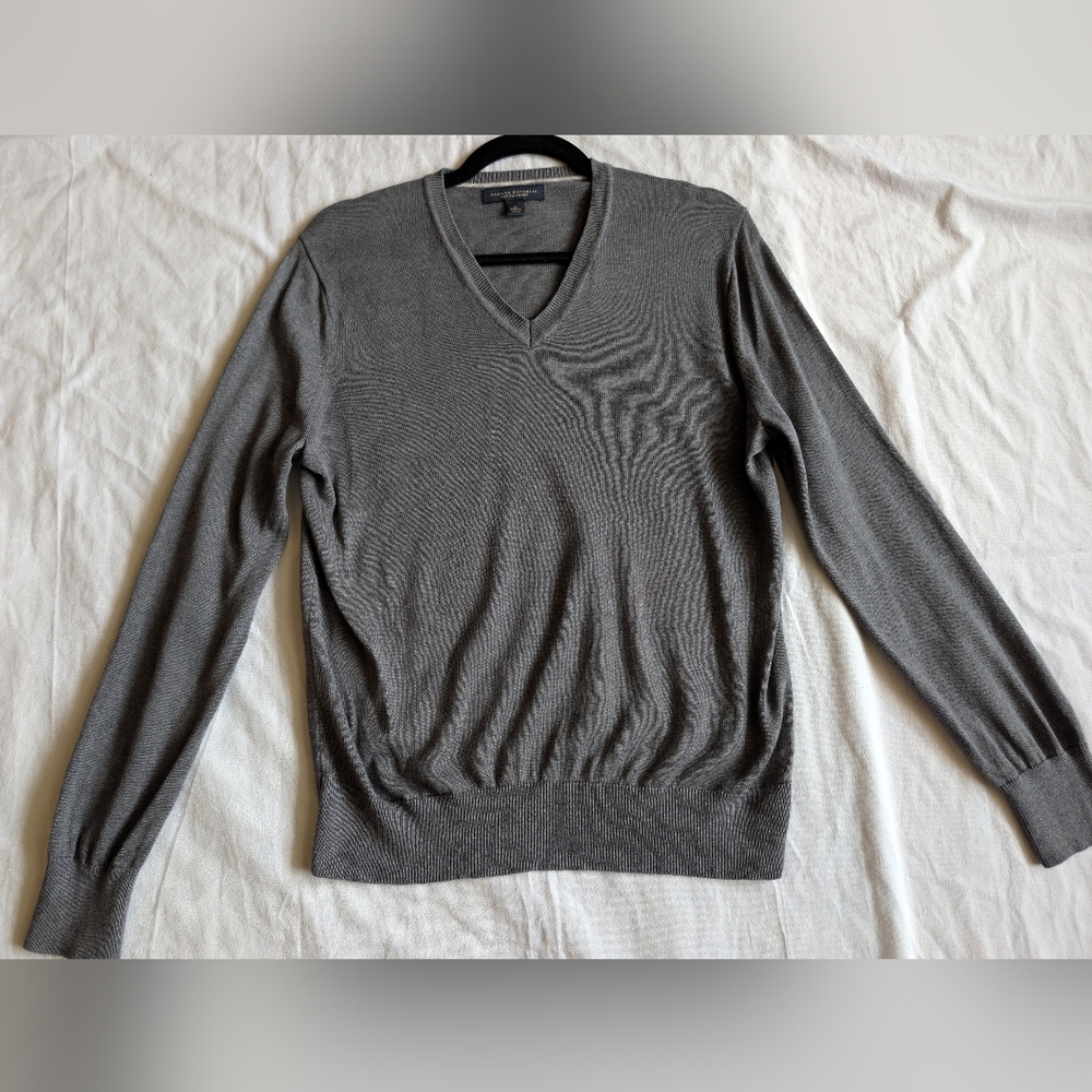 Banana Republic Silk And Cashmere High V Neck Sweater SizeSmall Preppy Old Money